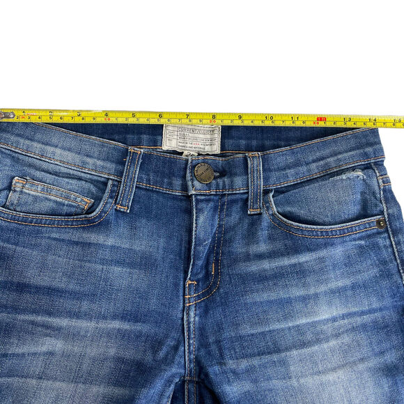 Current/Elliott The Stiletto Niagara Destroy Blue Cropped Skinny Jeans Size 25 - Picture 5 of 12